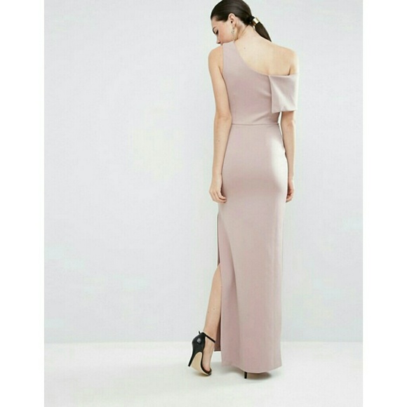 ASOS TALL Scuba One Shoulder Fold Maxi Dress - Picture 3 of 4
